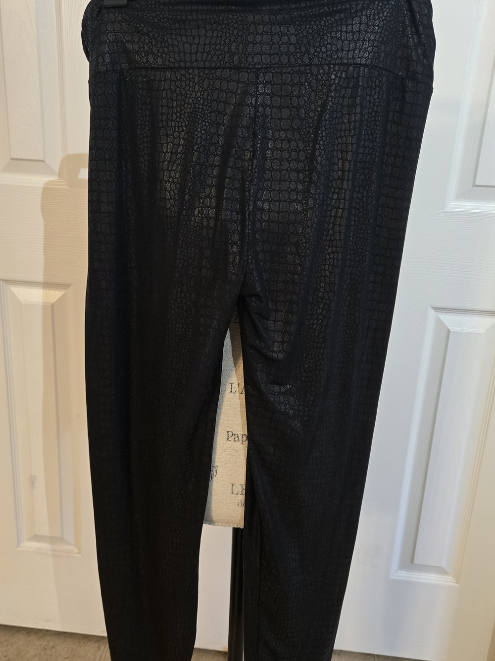 Black Faux-Snakeskin Leggings - Picture 2 of 3
